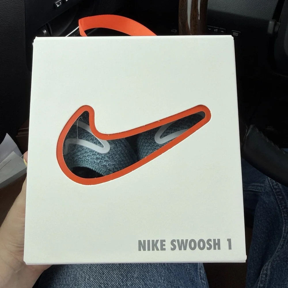 Nike Swoosh 1 TD Infant Flyknit Shoes Denim White Smokey Blue Sz 5C FB3244-403